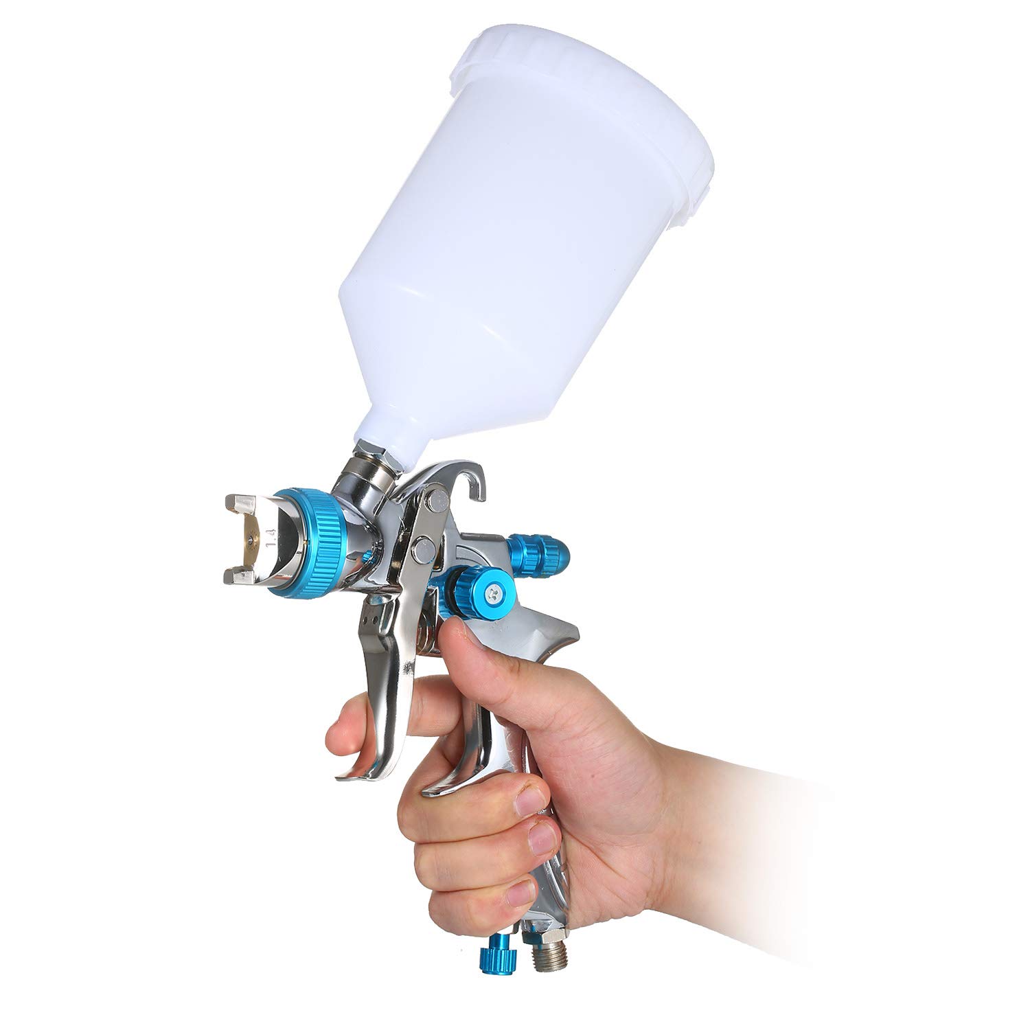 Pistolet Pulvérisateur Portatif, Construction en Métal, Tailles de Buses Réglables, capacité de Tasse de 600 ML pour la Peinture de Clôture de Meubles Muraux