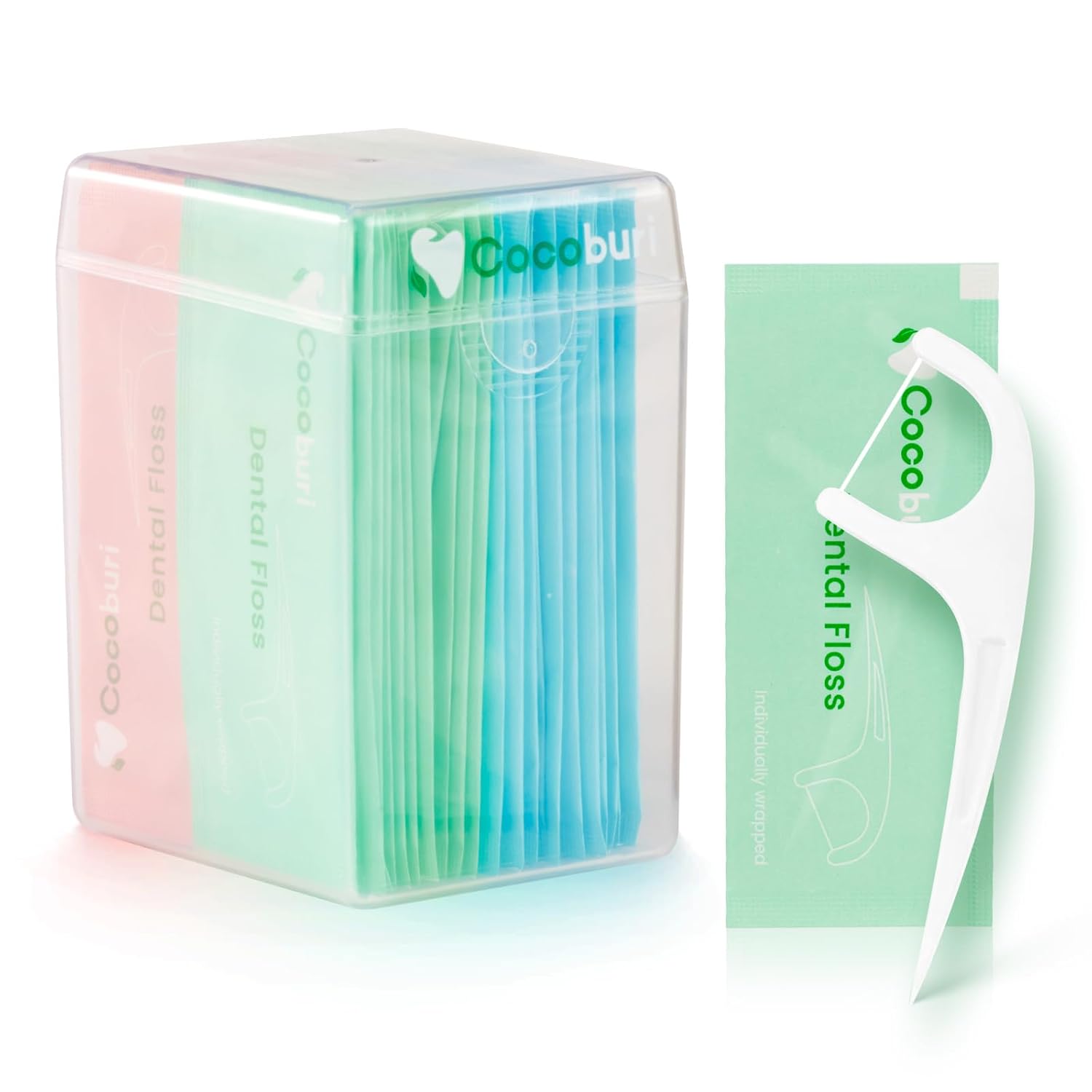 50 Contagem de Fio Dental Embalado Individualmente - Cuidados Orais para Adultos - Pacote de Fios para Viagem, Hotel, Restaurante e Carro