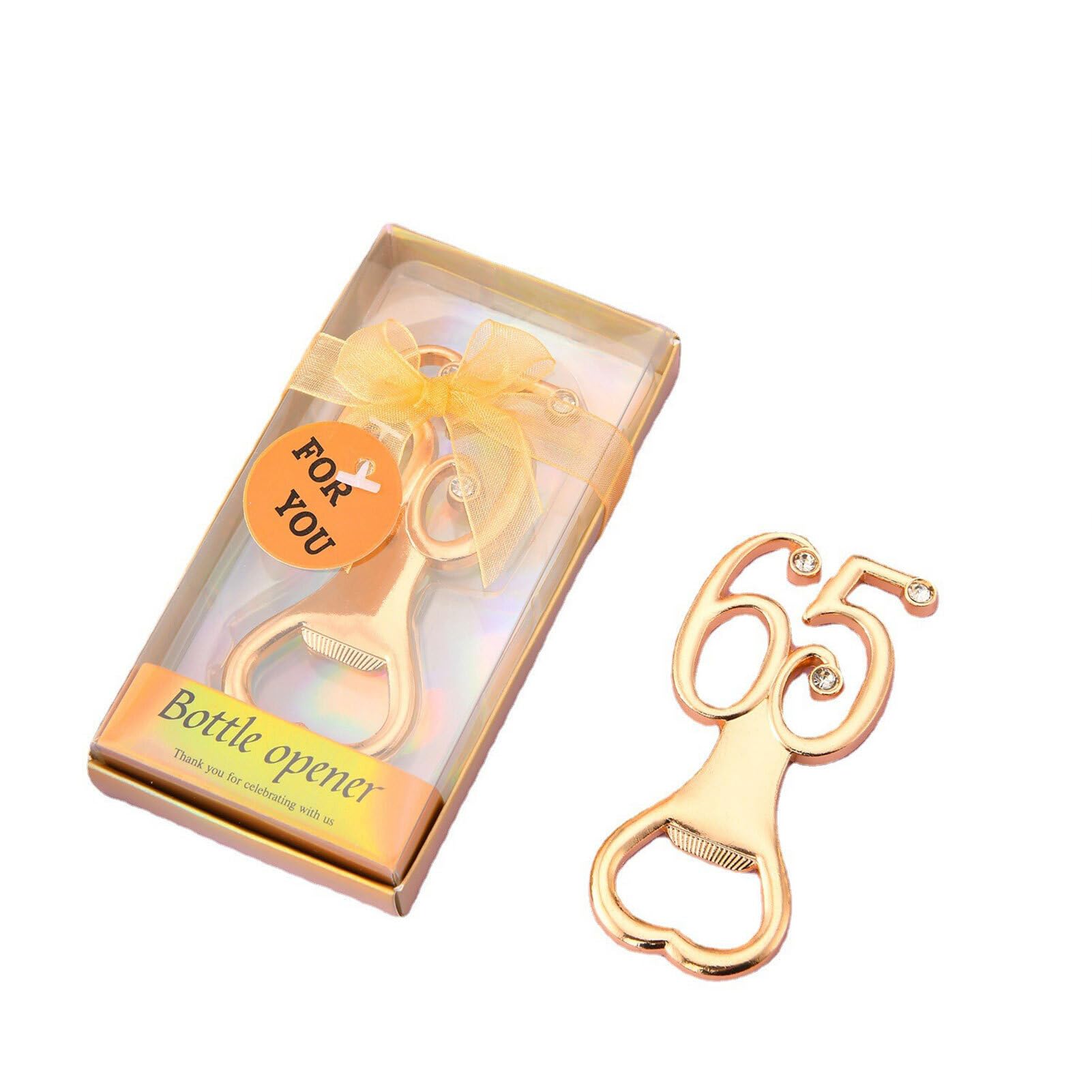 Apribottiglie con Numero Creativo, Apribottiglie con Durezza in Lega di Zinco, Apribottiglie per Birra Piatto Resistente, Apribottiglie in Oro Unico per Regalo di Compleanno, Festa,(Figura65-36 pezzi)
