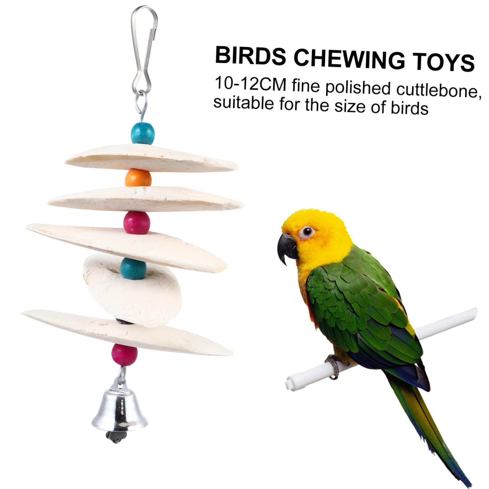 Mipcase 4pièces Casse-croûte De Seiche pour Oiseaux De Compagnie Jouet à Mâcher pour Perroquets Et Molaires Accessoire pour Perruche Ondulée Et Conures Couleur Aléatoire