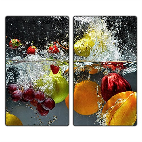 | Herdabdeckplatten 2x30x52 cm Ceranfeldabdeckung 2-Teilig Universal Elektroherd Induktion für Kochplatten Herdschutz Deko Schneidebrett