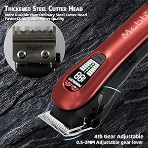 Dog Clippers- Low Noise Dog Grooming Kits 5-Mode Heavy-Duty Dog Clippers for Grooming with LED Display,Rechargeable Dog Grooming Kits, Auxiliary Light,Cordless Pet Grooming Tool