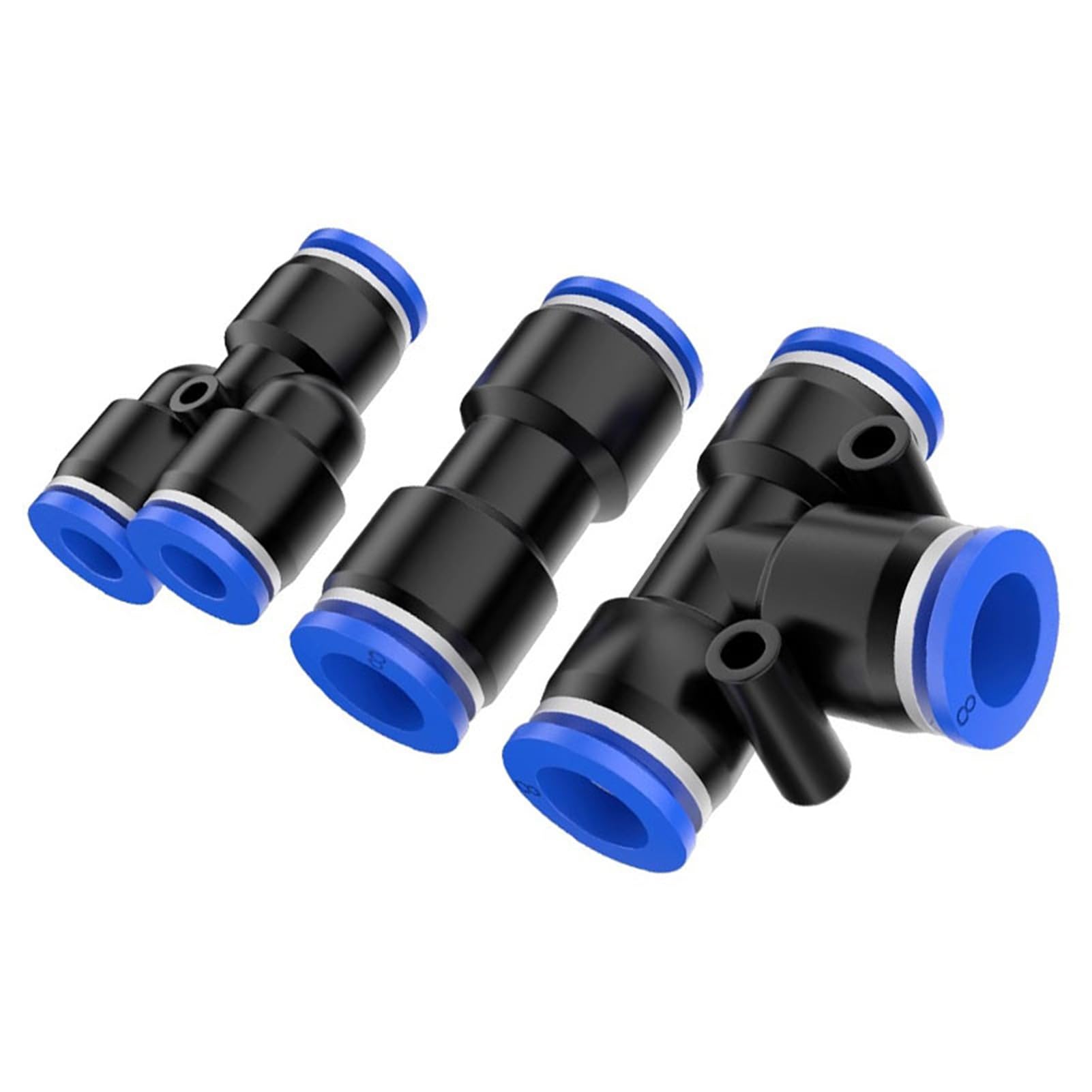 Conectores de aire PE PU PG PY PW, conector neumático conexión rápida en T, tubo manguera plástico 3 vías, 100 Uds(12-10(100pcs),PE)