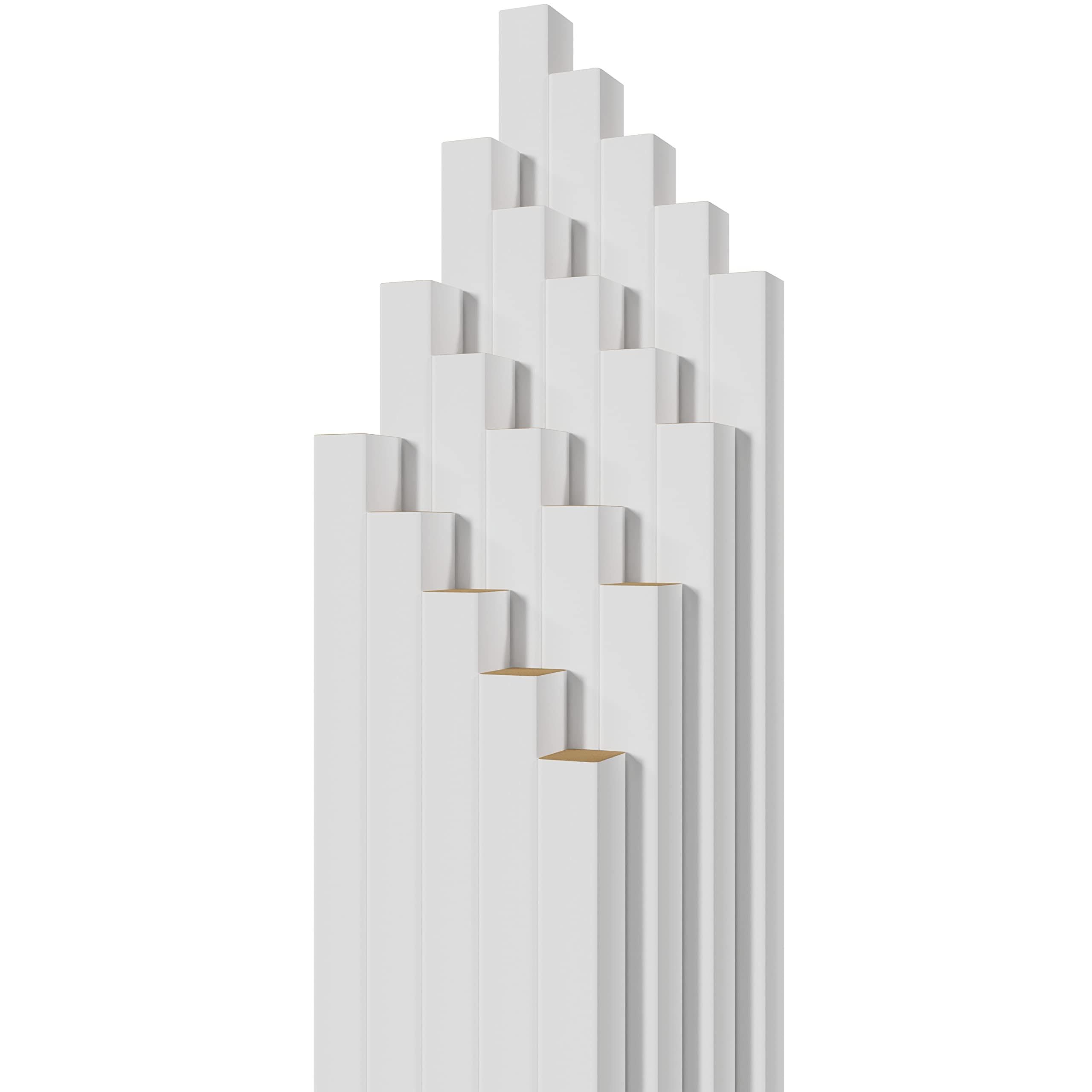 Stegu Linea Slim - Juego de 20 láminas de pared versátiles para mejorar la acústica, fáciles de ajustar, para viviendas y comercios, color blanco, 265 x 2,2 x 2,7 cm