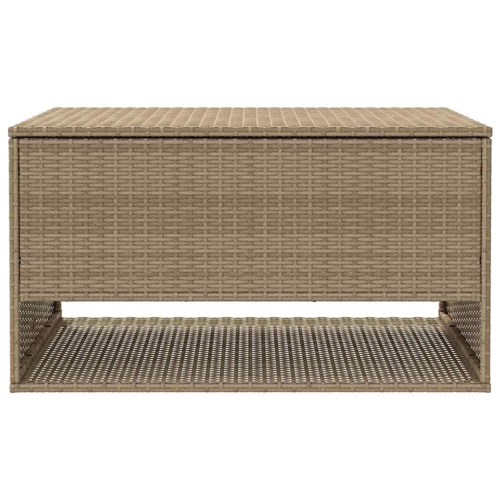 Cassapanca per cuscini da esterno beige 100 x 55 x 55,5 cm polyrattan, scatola di immagazzinaggio degli attrezzi da giardino per esterni, balcone o terrazza