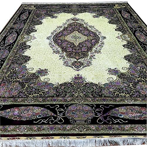 YUCHENCARPET Yuchen 10'x14' Extra Large Silk Rugs Hand-Knotted Tabriz Pattern Persian Carpets