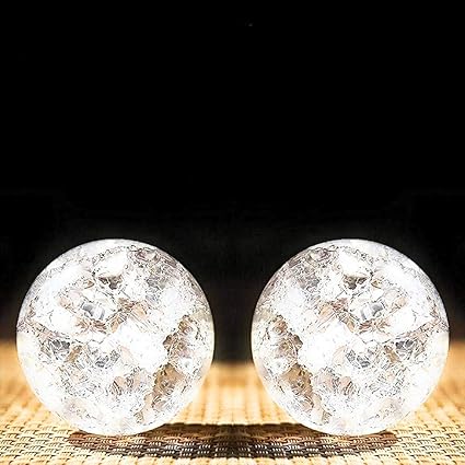 Generic Indoor Water Fountain Spinning Crystal Glass Ball (Pair, Size - 5 cm)