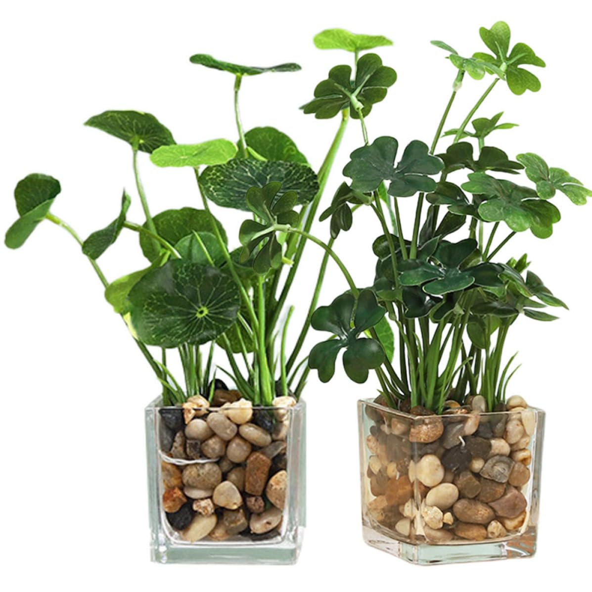 2 Pezzi Piccolo Bonsai Finto in Vaso, Pianta Artificiale Verde