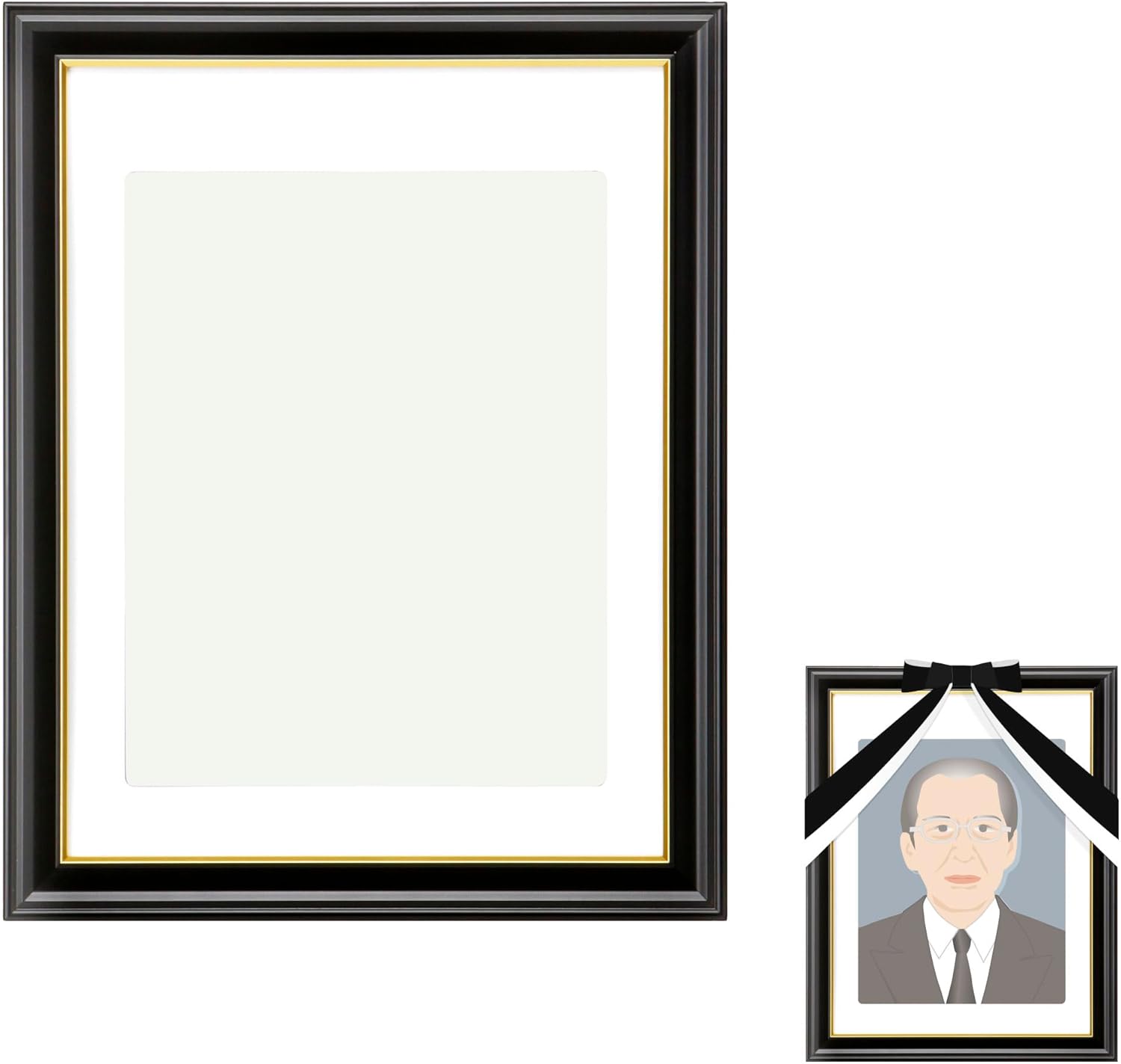 ハクバ HAKUBA AMZFWIY-TBP 4977187001655 Photo Frame, Portrait Frame, Iriyama, Prince Size, Non-Reflective PET, Black, Light and Unbreakable PET Plate Model, Photo Panel, Funeral Frames, For Funerals,