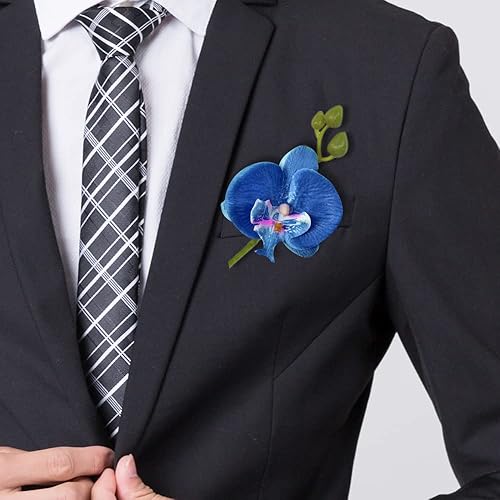 Miniatura 3 de Cabezales de flores artificiales de seda de Phalaenopsis, cabezas de orquídea mariposa falsas, rellenos de jarrón para el hogar, oficina, boda,