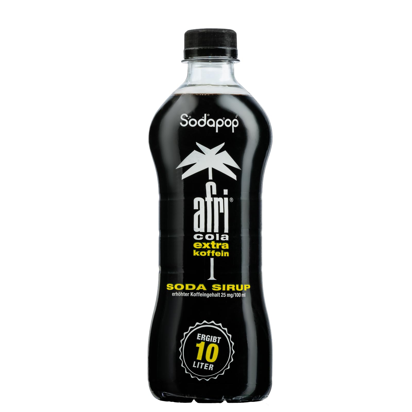Sodapop Sirup afri cola extra koffein, 500ml, für bis zu 10 Liter Fertiggetränk, kalorienarm, Extraportion Koffein