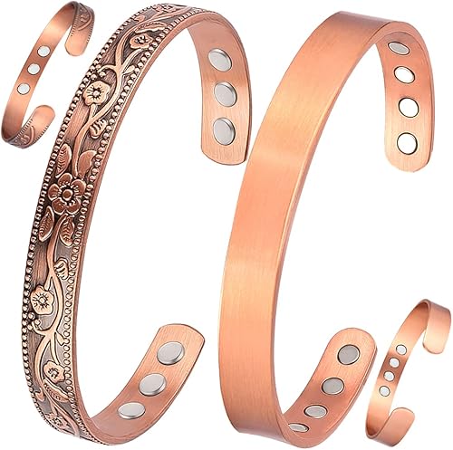 Miniatura 9 de Magnético de cobre para mujer sólido puro ajustable, Cobre, No es una piedra preciosa
