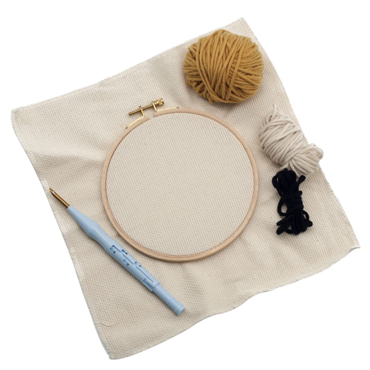 Angoily 2 Piezas Kit de Punch Needle para Principiantes con de Manualidades Aro de Plástico Set de Hilo de Lana para Diy para Adultos y Partir de