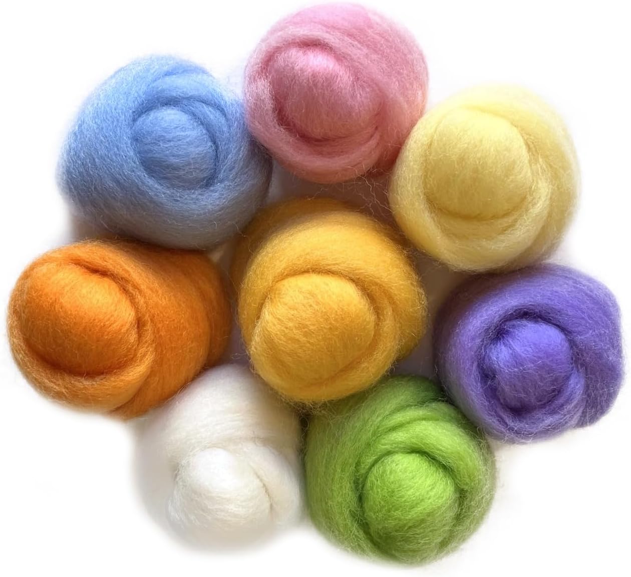 WISTYRIA EDITIONS WR-854 0.25-Ounce Wool Roving, 12-Inch, Pastel, 8-Pack