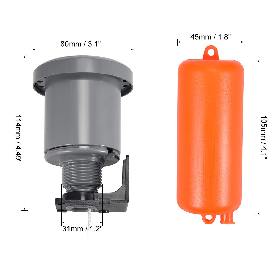 Jadeshay Interruttore a Galleggiante Galleggiante Pompa Sommersa 250V 16A Sensore Livello Acqua Serbatoio con 3M Cavo per Serbatoi d'Acqua Piscine