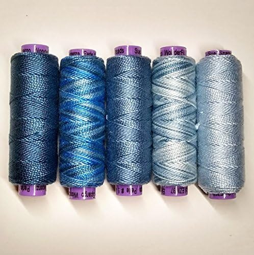 Sue Spargo Eleganza #8 Perle, cinco carretes de hilo de algodón pulido de 70 yardas para paquete de bordado (J - Stormcloud)