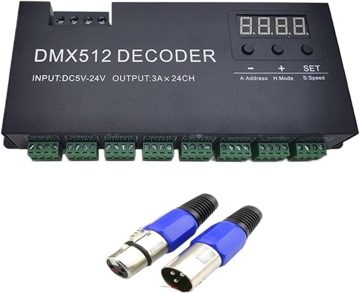 512 decoder with Digital Display dimming Driver RGBW 24-Channel LED decoder Controller for lamp DC5V-24V(4 channle)