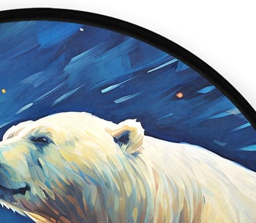 Miniatura 5 de Vnurnrn Alfombra redonda con diseño de oso de pintura, 3 pies, para interiores, alfombra circular para sala de estar, puerta, entrada, dormitorio,