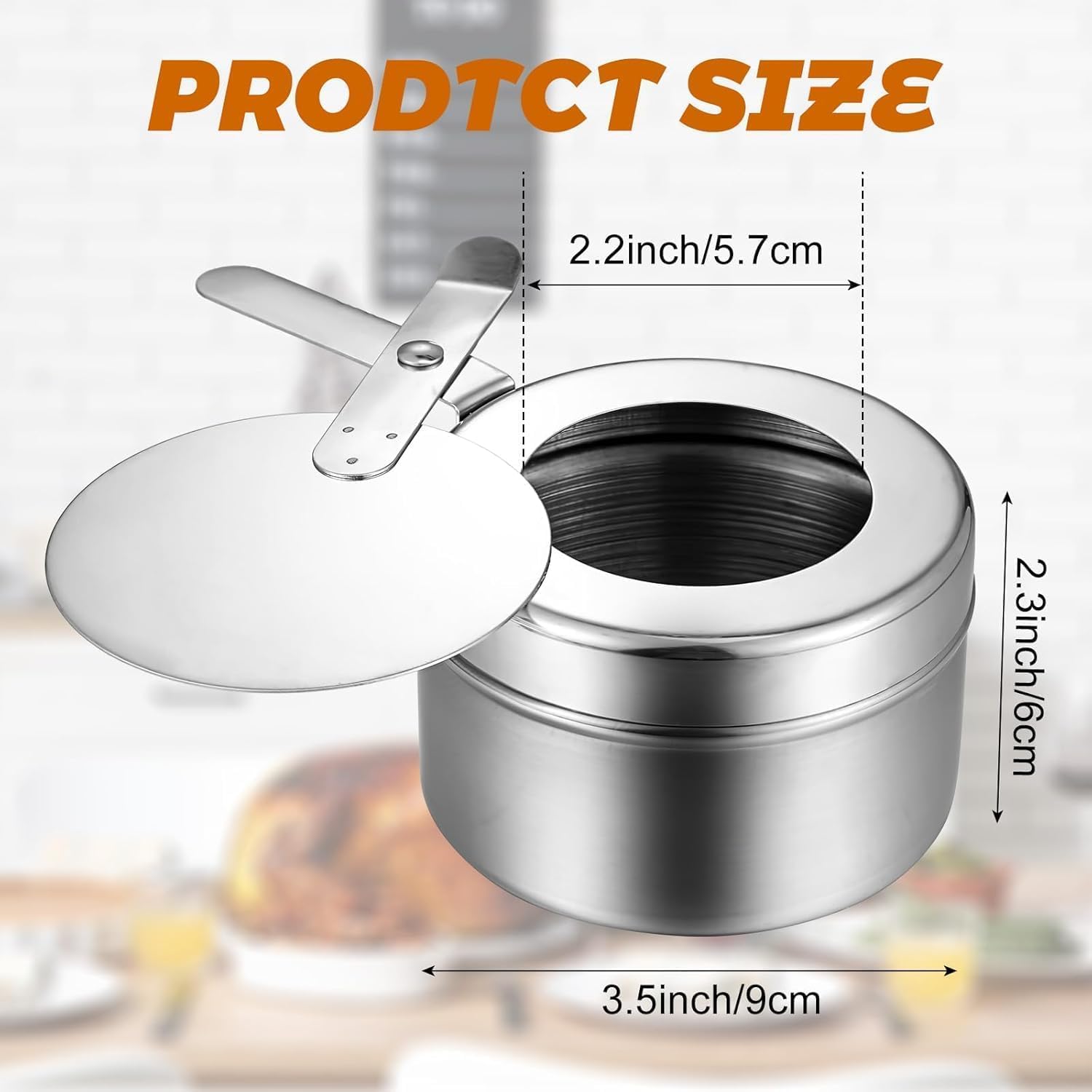 8 Pezzi Contenitore per Pasta Combustibile per Fonduta, Scaldavivande per Chafing Dish in Acciaio Inox, con Regolatore di Fiamma Fuel Holder, Cucina ad Alcool per Hotpot, Drypot