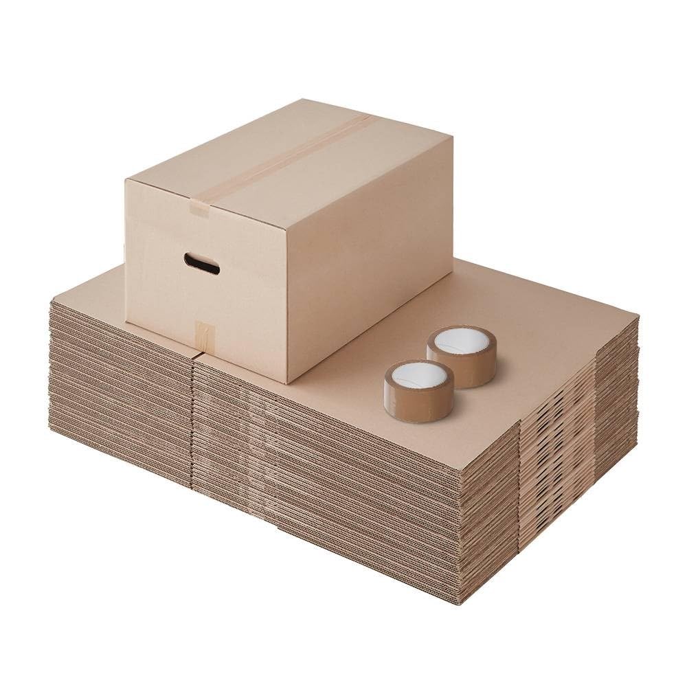 Pack and Move - Zestaw 40 kartonów do przeprowadzki z drugiej ręki - 57 x 39 x 34 cm - Ponowne użycie kartonu - Druga żywotność - 1 klej w prezencie