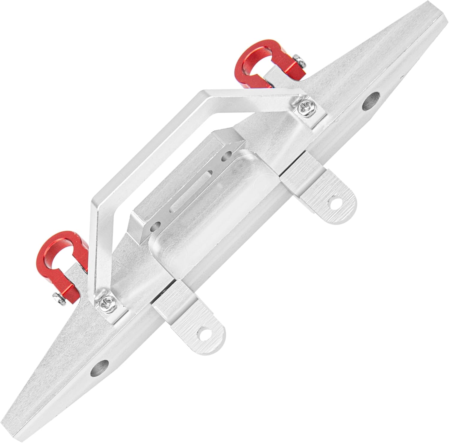 Metal Front Bumper with Shackles Spare Parts Compatible with MN D90 D91 D96 MN99 MN99S Defender 1/12 RC Car (Silver)
