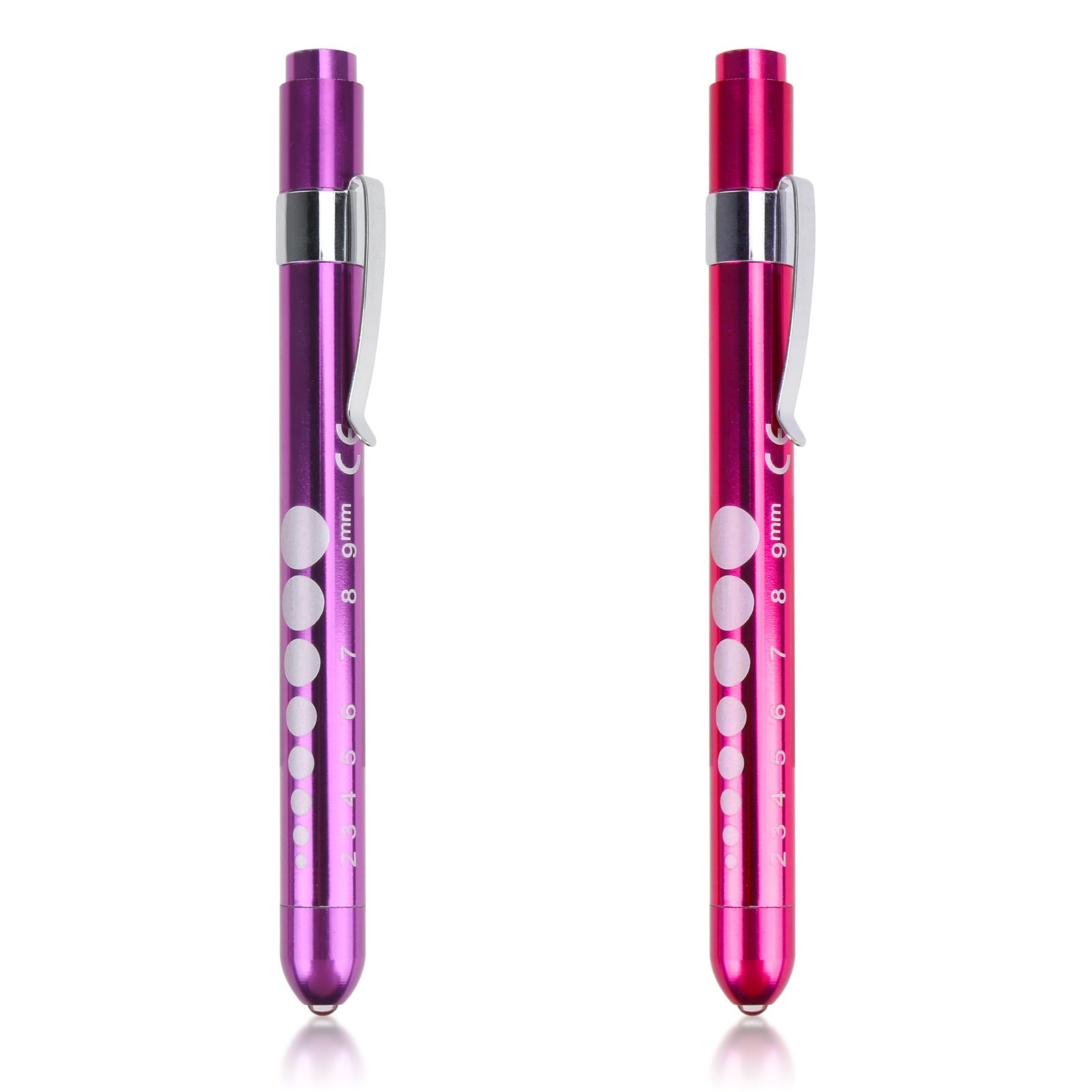 Fadbuds 2PCS Reusable LED Penlight, Emergency Portable Mini LED Torch Equipment Daily Use Examination Pupil Gauge Check Gift Lamp Pen Flashlight with Pocket Clip for Home (Batteries not Included)