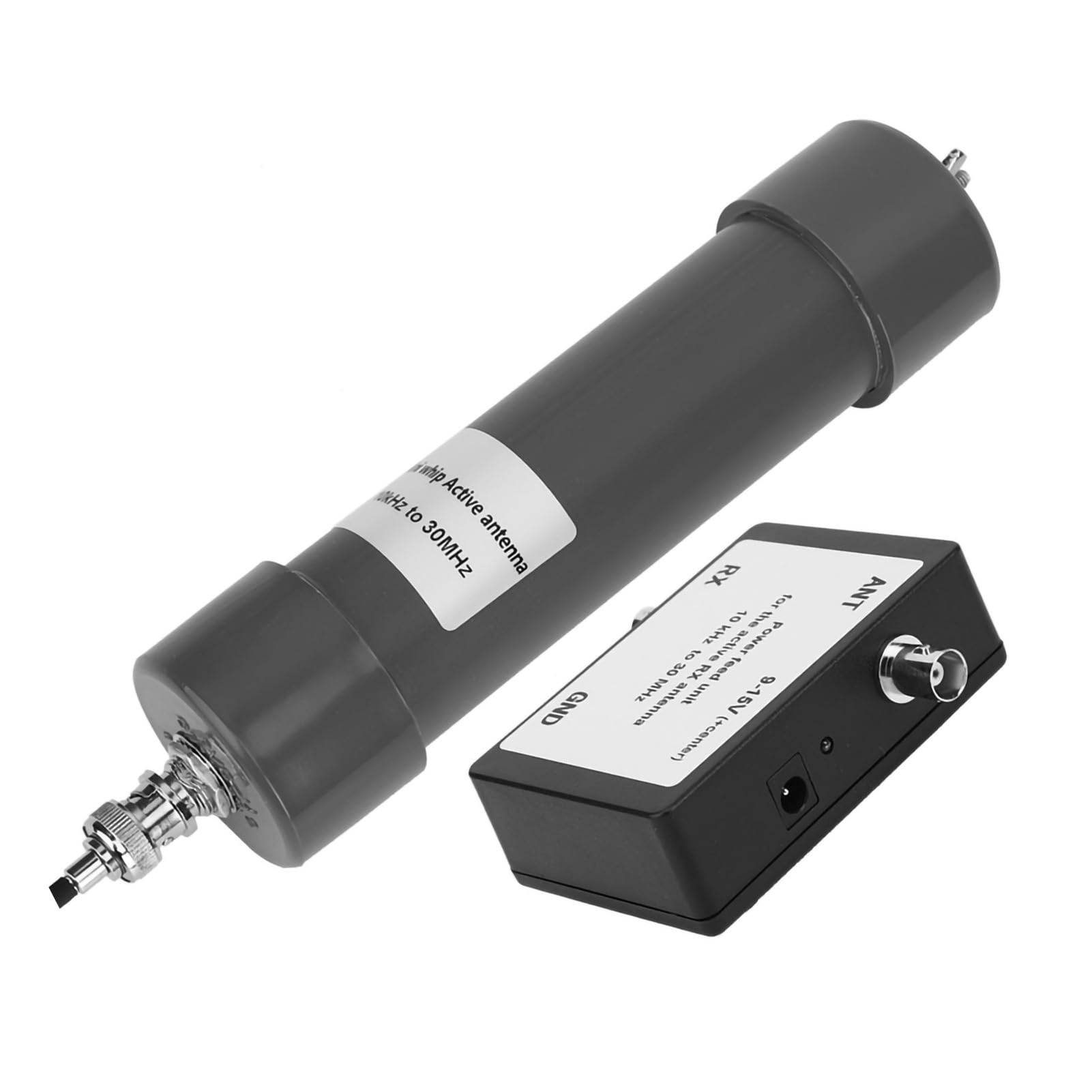 Jiawu Mini Antena Activa Whip 10 KHz‑30 MHz con Cable Portátil para Comunicación por Radio, Kit de Montaje de Antena de