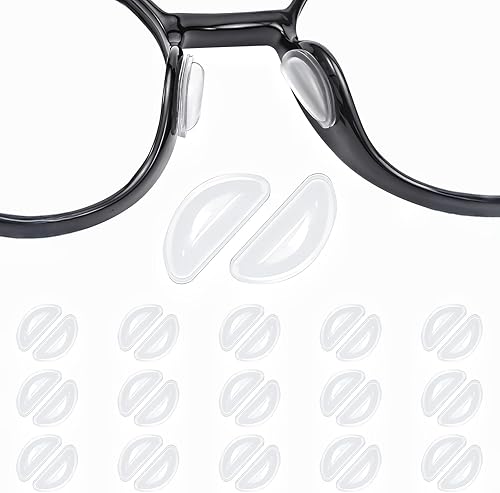 Miniatura 1 de 15 pares de almohadillas de nariz antideslizantes para gafas, almohadillas de nariz adhesivas de 0.138 pulgadas de grosor para lentes, almohadillas