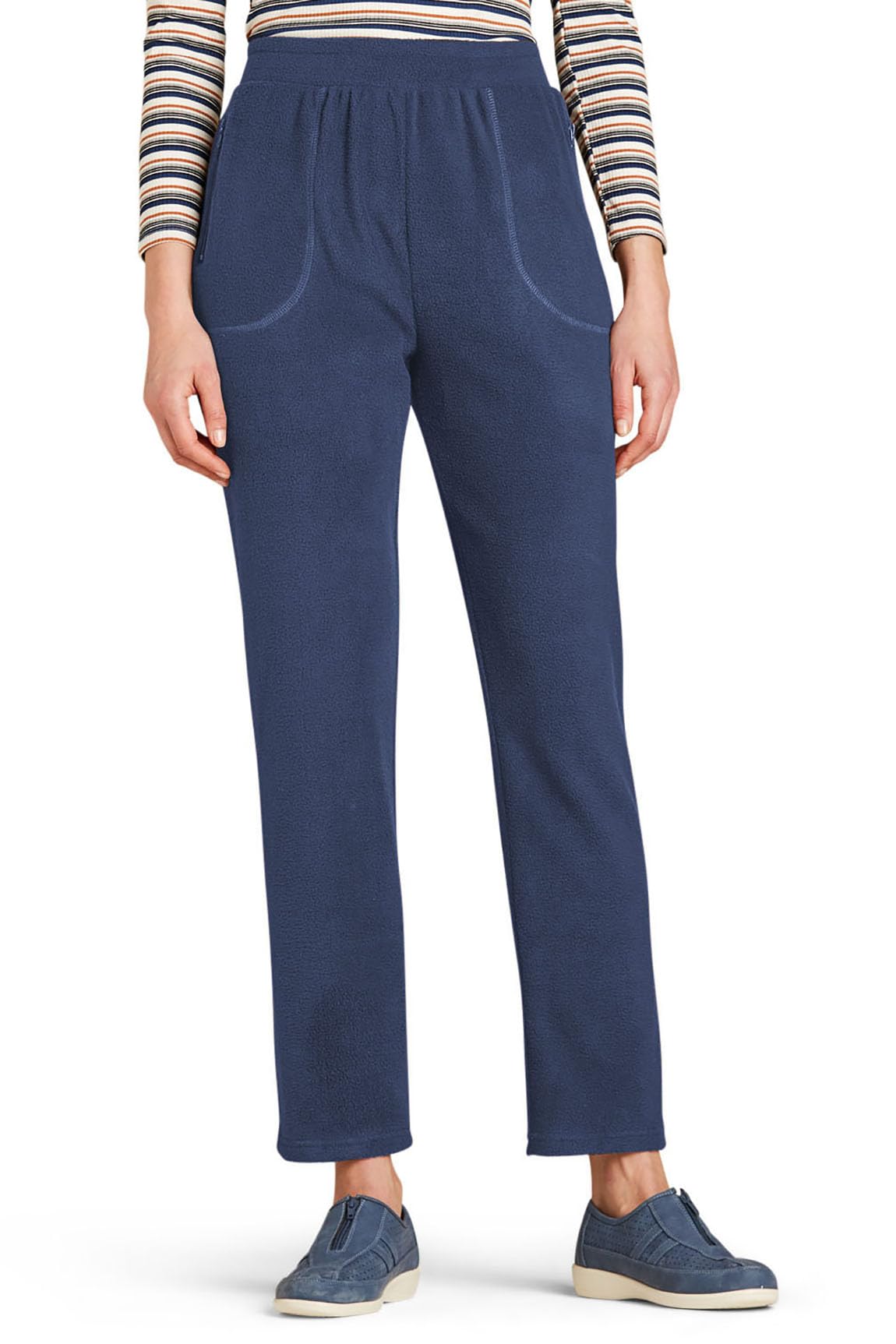 Chums Ladies Fleece Trousers with Elasticated Waist with Secure Zip Pockets Navy 10