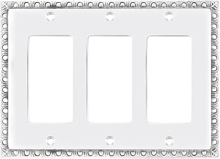 Nostalgic Warehouse Egg & Dart Switch Plate with Triple Rocker in Bright Chrome