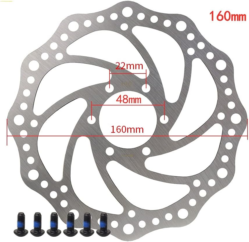 Front and Back Disk Brake Kit - 160mm for 80cc Gas Motorized Bicycle - Freewheel Threaded Hubs Hole Distance of 48mm (Yinxing)