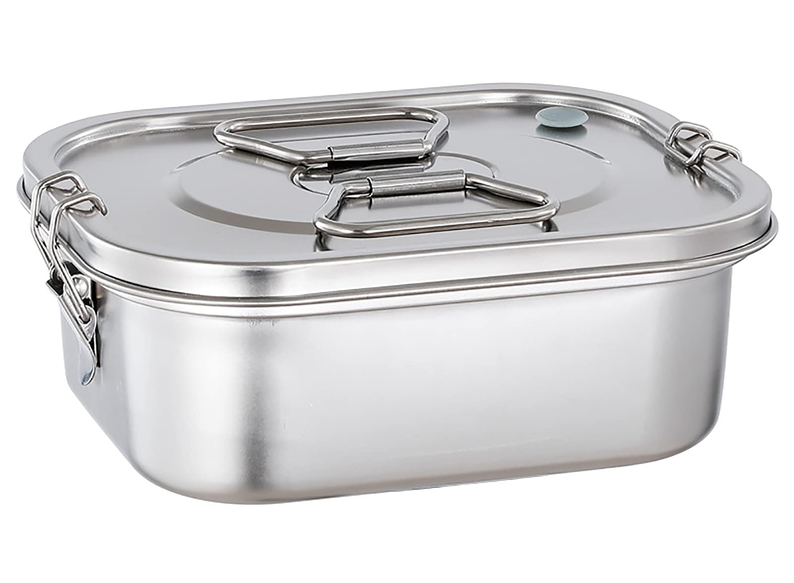 Fiambrera Sellada De Acero Inoxidable, Fiambrera Cuadrada De Doble Capa con 2 Compartimentos, Se Puede Calentar con Horno Microondas Y Cocina De Inducción