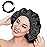 ELIHAIR Silky Night Sleeping Cap Satin Bonnet for Curly Hair Adjustable Hair Bonnet Reversible Double Layer X-Large Jet Black