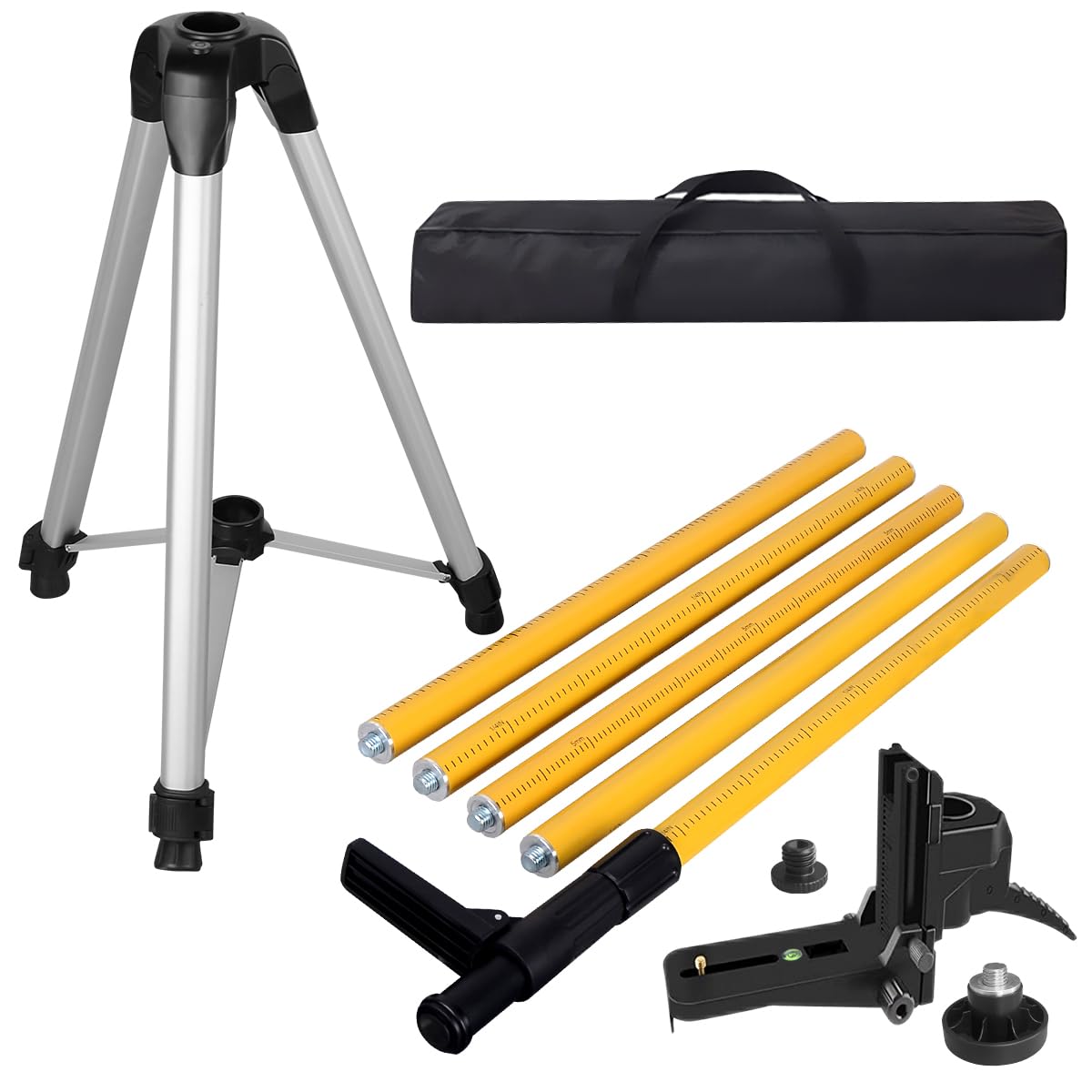 Takamine Ft 3 7m Telescoping Pole with Adjustable Laser Level Tripod 1 4-Inch by 20-Inch Laser Pole Mount