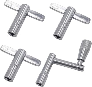 CashBeat 3-Pack Drum Tuning Keys, Chrome-Plated Steel with Continuous Motion & Speed Key (High-Tension Drums/Universal Kits Tool Set)