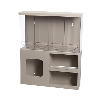 Protective Wear Organizer-Surgical Holds PPE or misc. Bulk Items, Overalls, or Gowns, misc. Items 4 compartments Removable Shelf Wall Mount Dims 6.75L x 25W x30.19H