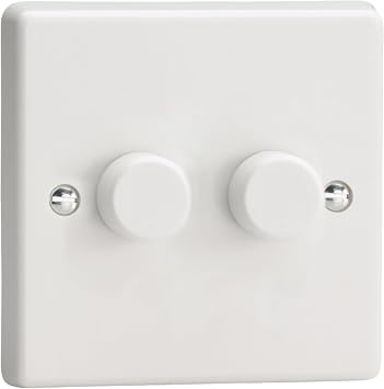 Varilight Classic White, LED Dimmer Switch - V-Pro Series, 2 Gang Single, 1 or 2 Way, 250 Watt Trailing Edge