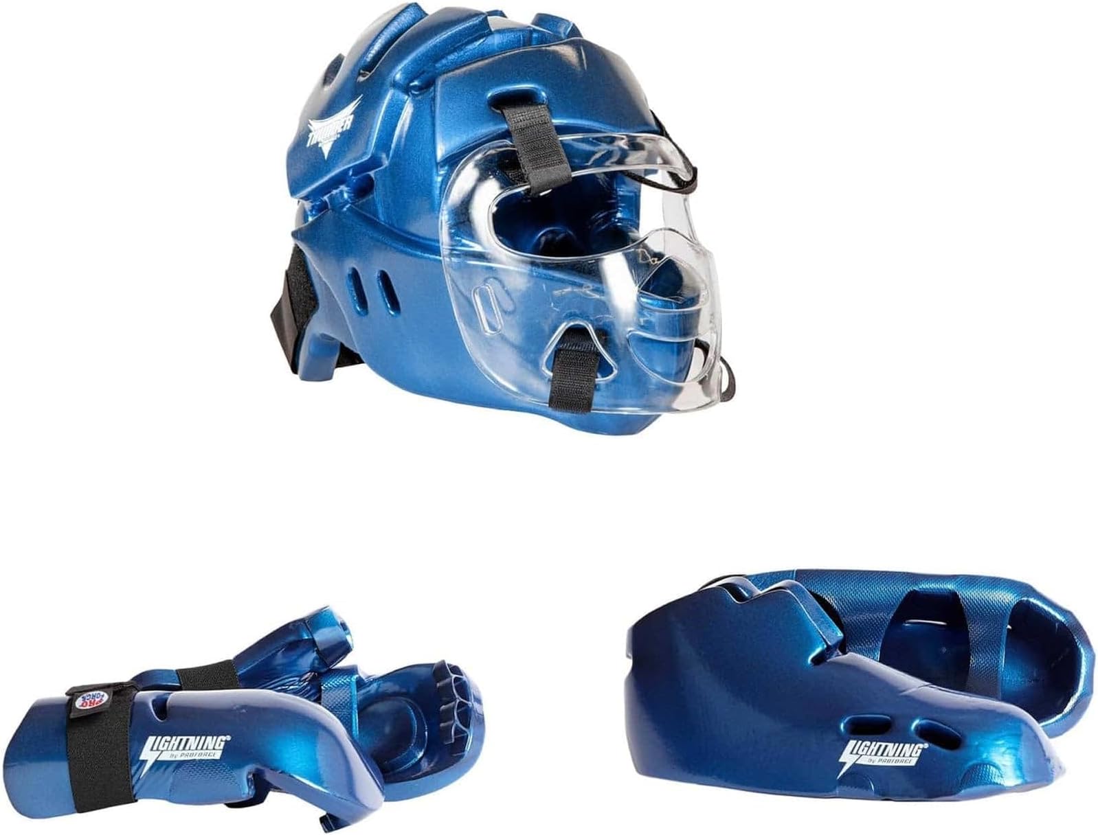 ProForce Lighting 5 Piece Sparring Gear Combo Set with Full Head face mask
