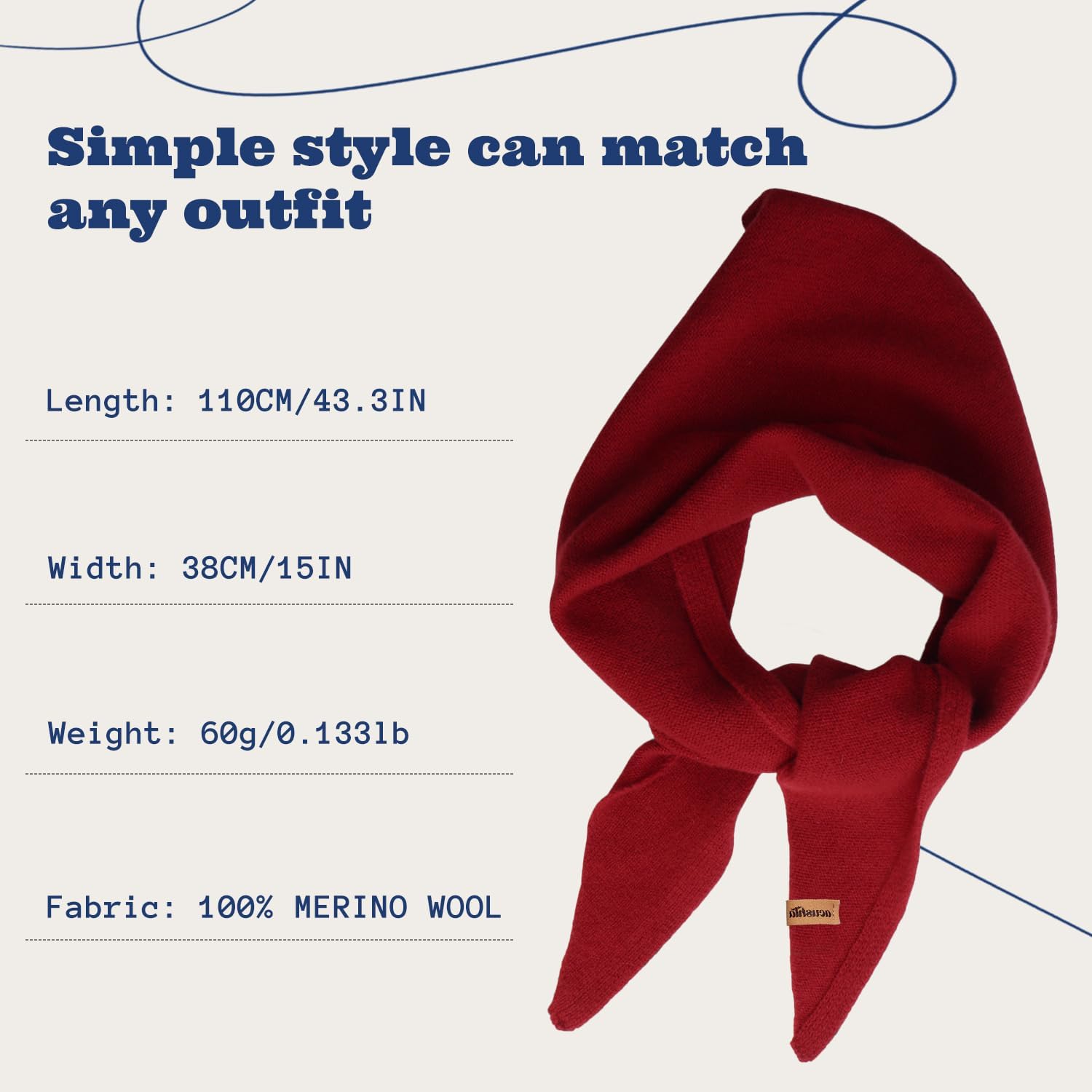 ACUSHLA 100% Merino Wool Triangle Scarf for Women Winter Neck Gaiter Warmer Knit Hooded Scarf Soft Warm Neck Wrap - Image 4