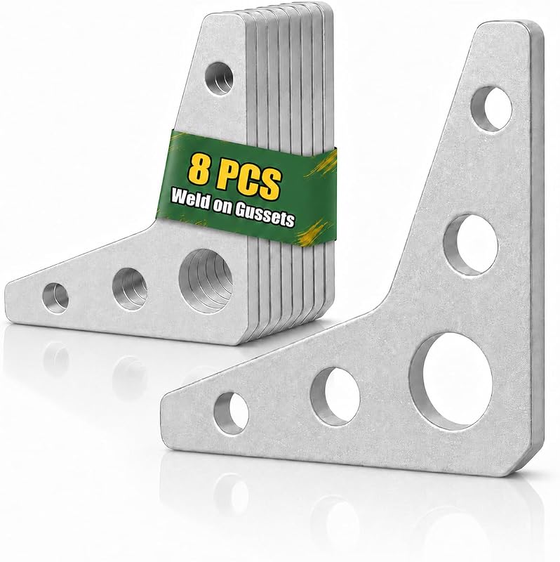 Gussets triangulares para solda URTHOKIX com furo de 1/2" e espessura de 1/8" – 8 unidades