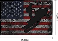 Vista 3 de Bandera de motos de nieve de EE. UU., bandera decorativa duradera de 4 x 6 pies
