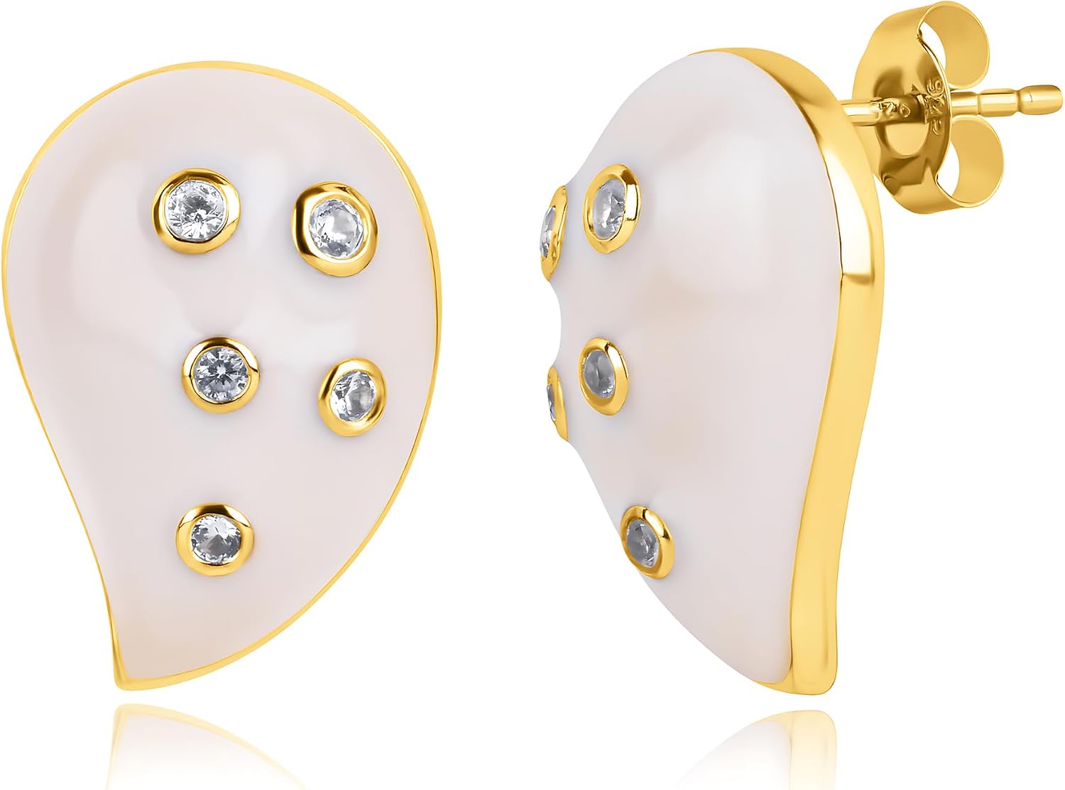 Big Statement Enamel Earrings for Women | 14k Gold Plated, Hypoallergenic and Lightweight Earrings | Confetti Collection by MAX + STONE