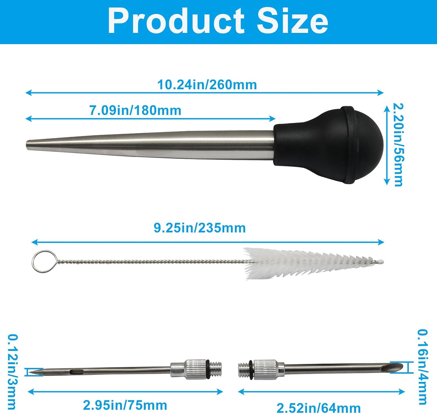 Zorfeter Stainless Steel Turkey Baster, Large