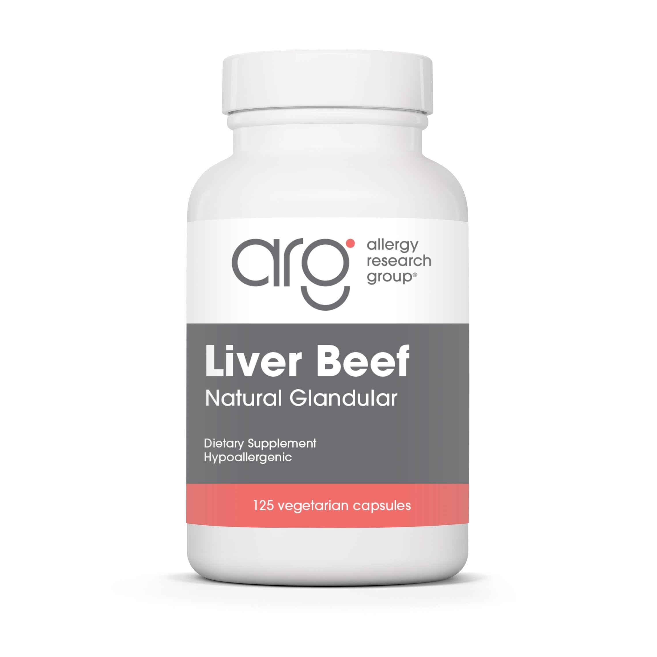 Allergy Research Group Beef Liver Supplement - Liver Function Support, Grass-fed Liver Capsules 1000mg, Glandular Liver Vitamins - 125 Count