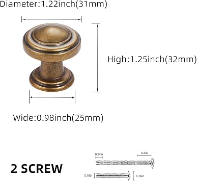 10 Pack Kitchen Cabinet Handles Antique Brass Cabinet Knobs Vintage Drawer Knobs Kitchen Hardware