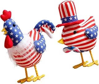 ABOOFAN 2pcs Turkey Doll Decor for Independence Day Adorable Patriotic Turkey Figurine for Home Decoration Unique Tabletop Ornament for Holiday Celebrations