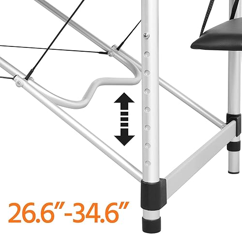 Miniatura 7 de Topeakmart Mesa de masaje portátil de aluminio, cama de masaje de spa, mesa de terapia, mesa de tratamiento plegable, altura ajustable, cama de