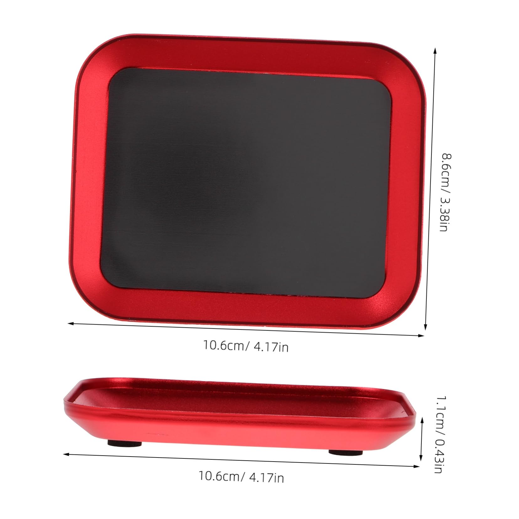 BESPORTBLE Aluminum Alloy Magnetic Parts Tray for Screws Bolts Nuts Lightweight Screw Storage Plate for Home Garage Use Model Crafts Organization Elegant Red Design