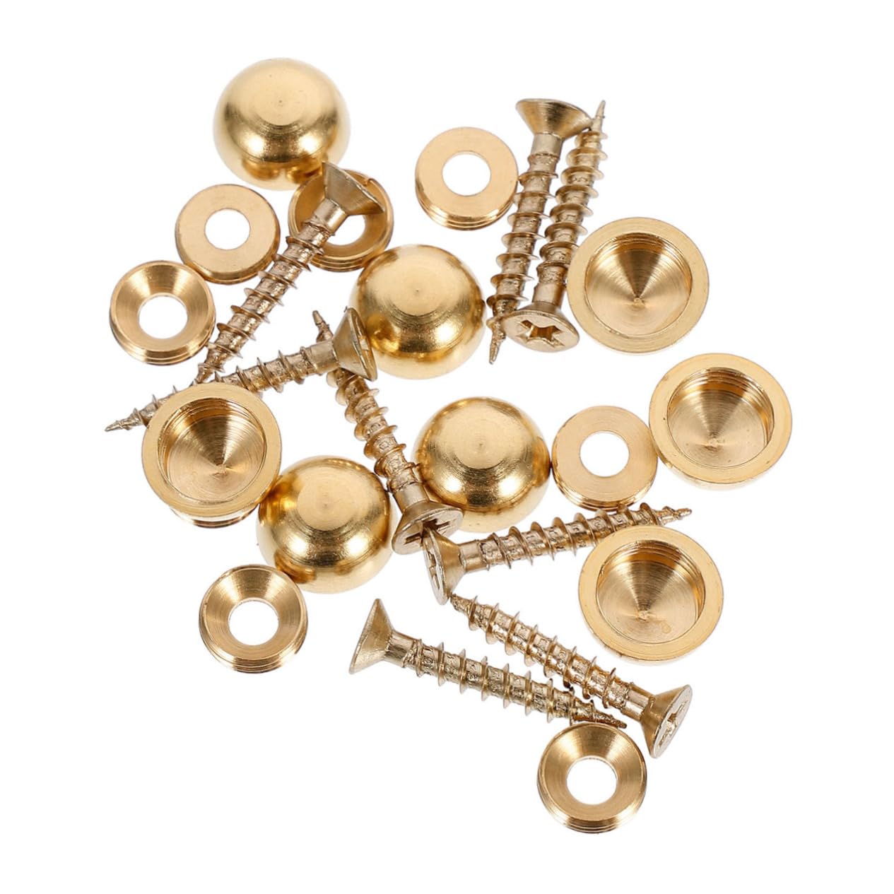16pcs Thickened Copper Mirror Nails 13mm Golden Decorative Caps