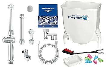 Aquaus SprayMate & Aquaus 360 Premium Diaper Sprayer for Toilet Bundle (Brass Sprayer)